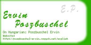 ervin poszbuschel business card